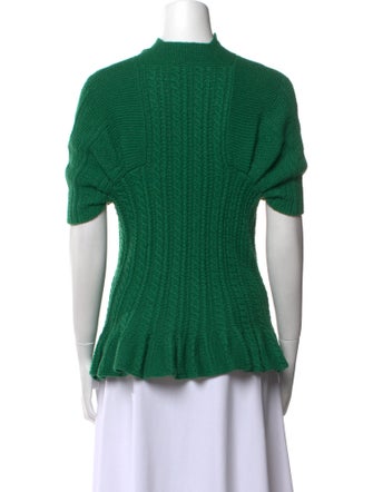 Oscar de la Renta Cashmere Square Neckline Top