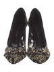 Oscar de la Renta Mesh Beaded Accents Pumps