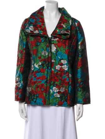 Oscar de la Renta Silk Printed Jacket