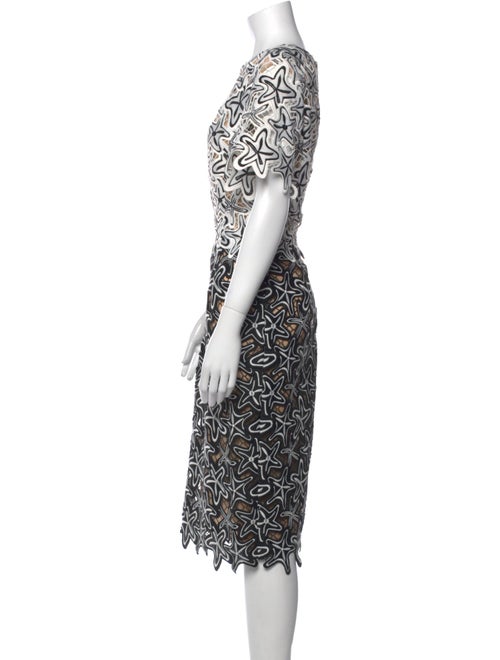 Oscar de la Renta Printed Midi Length Dress