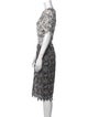 Oscar de la Renta Printed Midi Length Dress