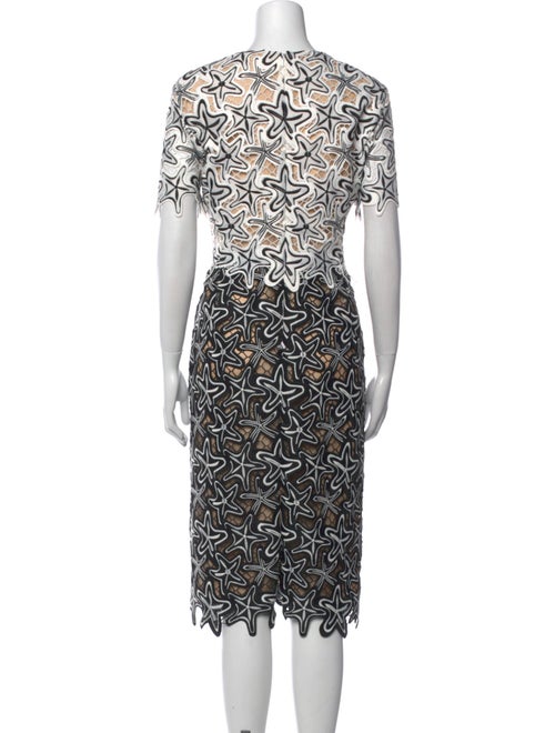Oscar de la Renta Printed Midi Length Dress