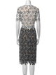 Oscar de la Renta Printed Midi Length Dress