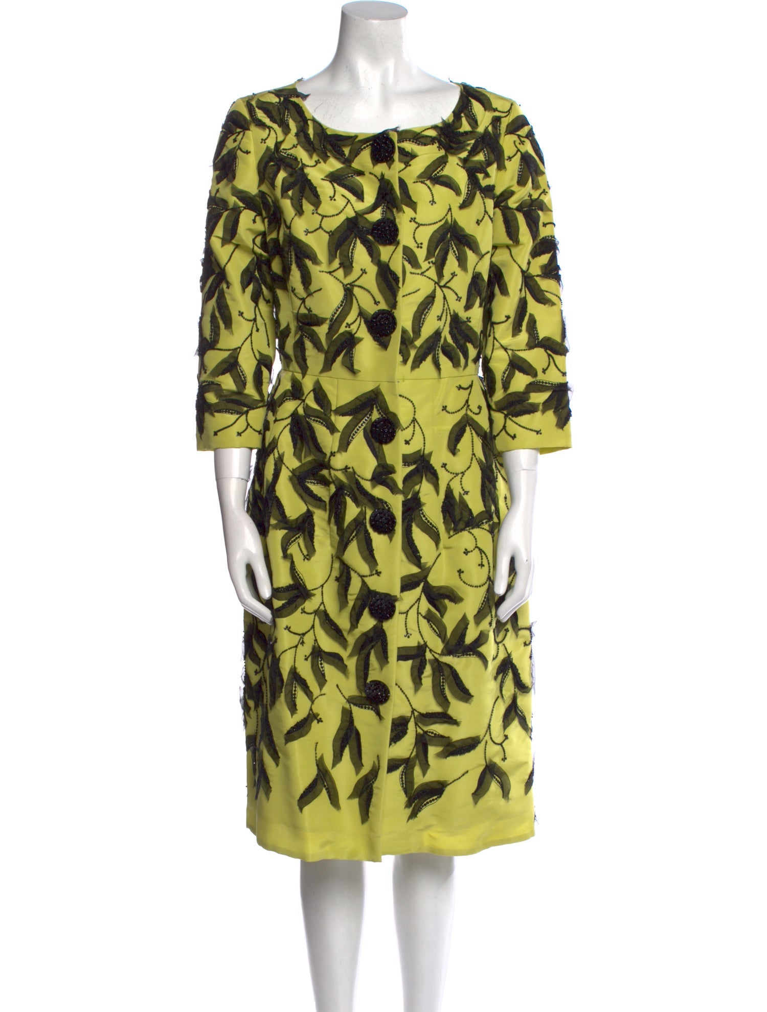 Oscar de la Renta Silk Midi Length Dress