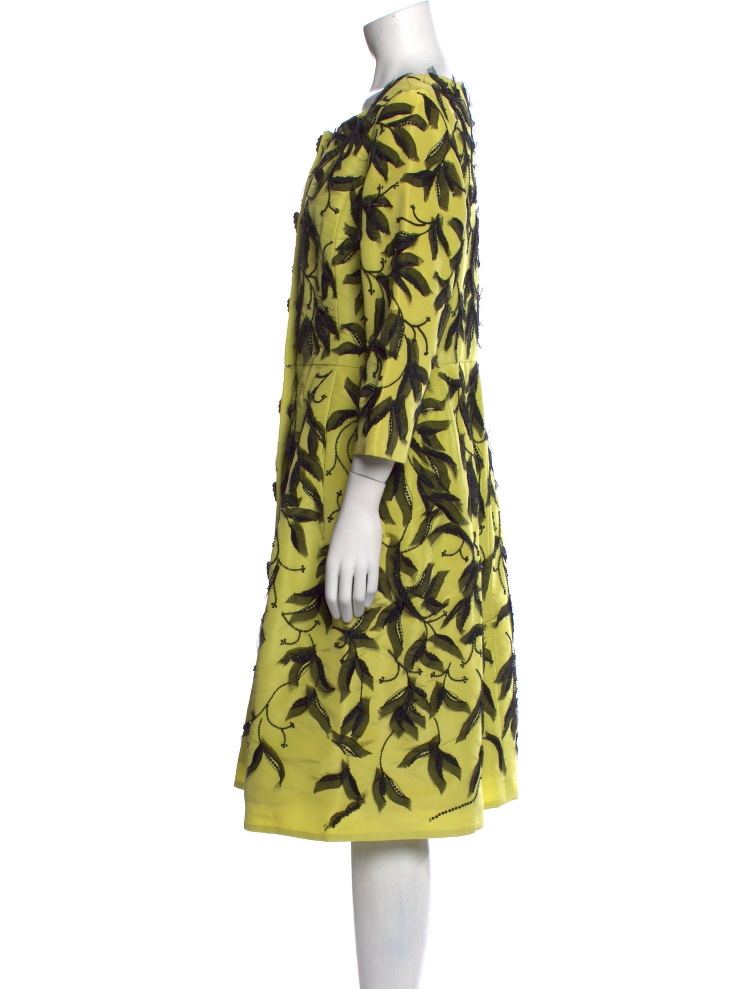Oscar de la Renta Silk Midi Length Dress