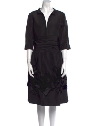Oscar de la Renta Silk Midi Length Dress
