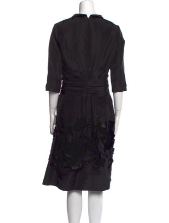 Oscar de la Renta Silk Midi Length Dress