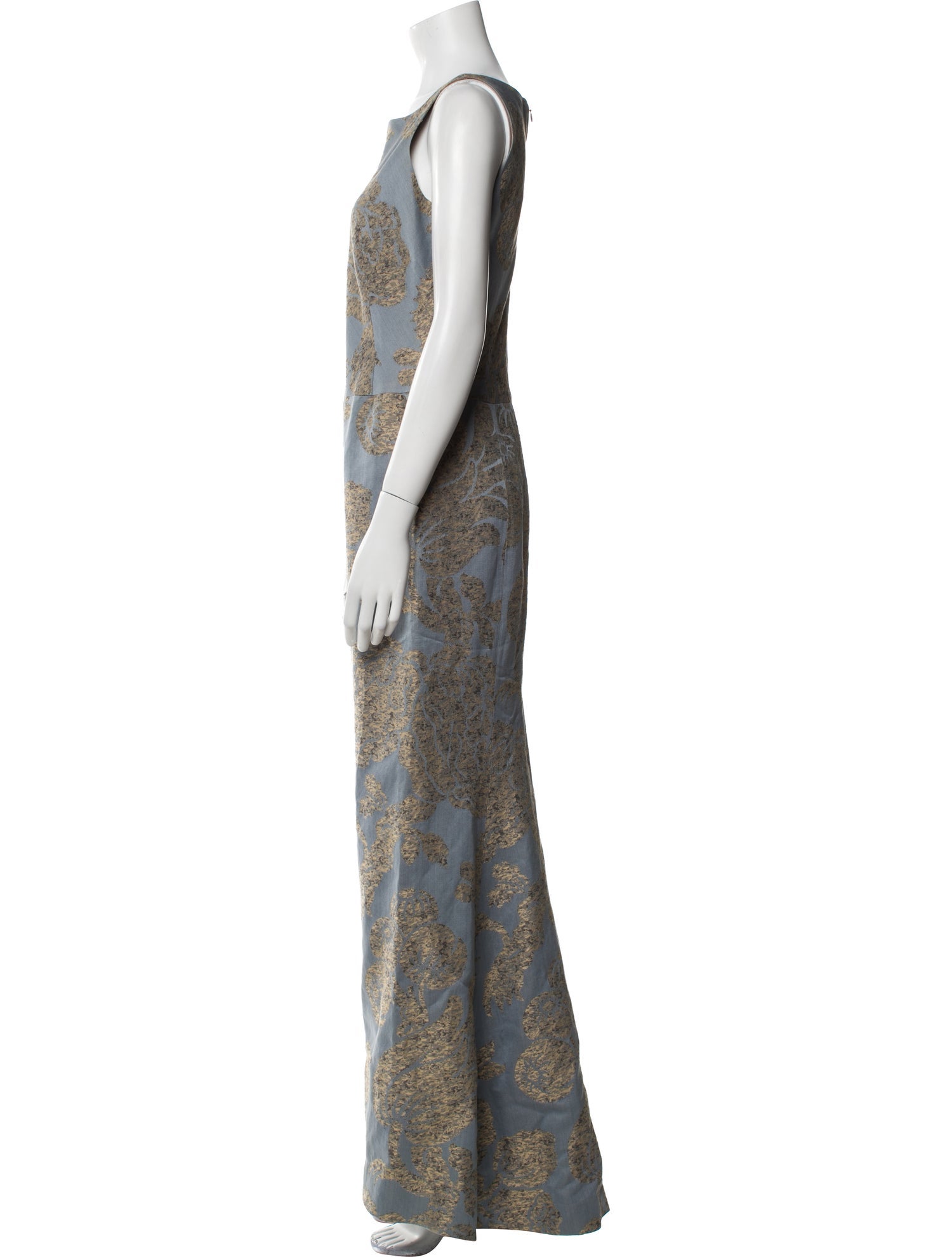 Oscar de la Renta Printed Long Dress