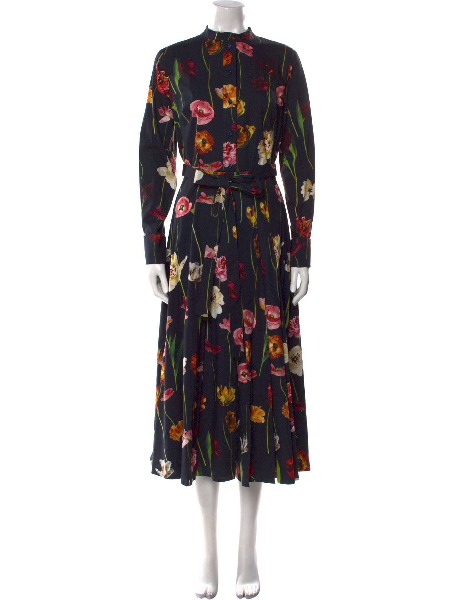 Oscar de la Renta Floral Print Long Dress