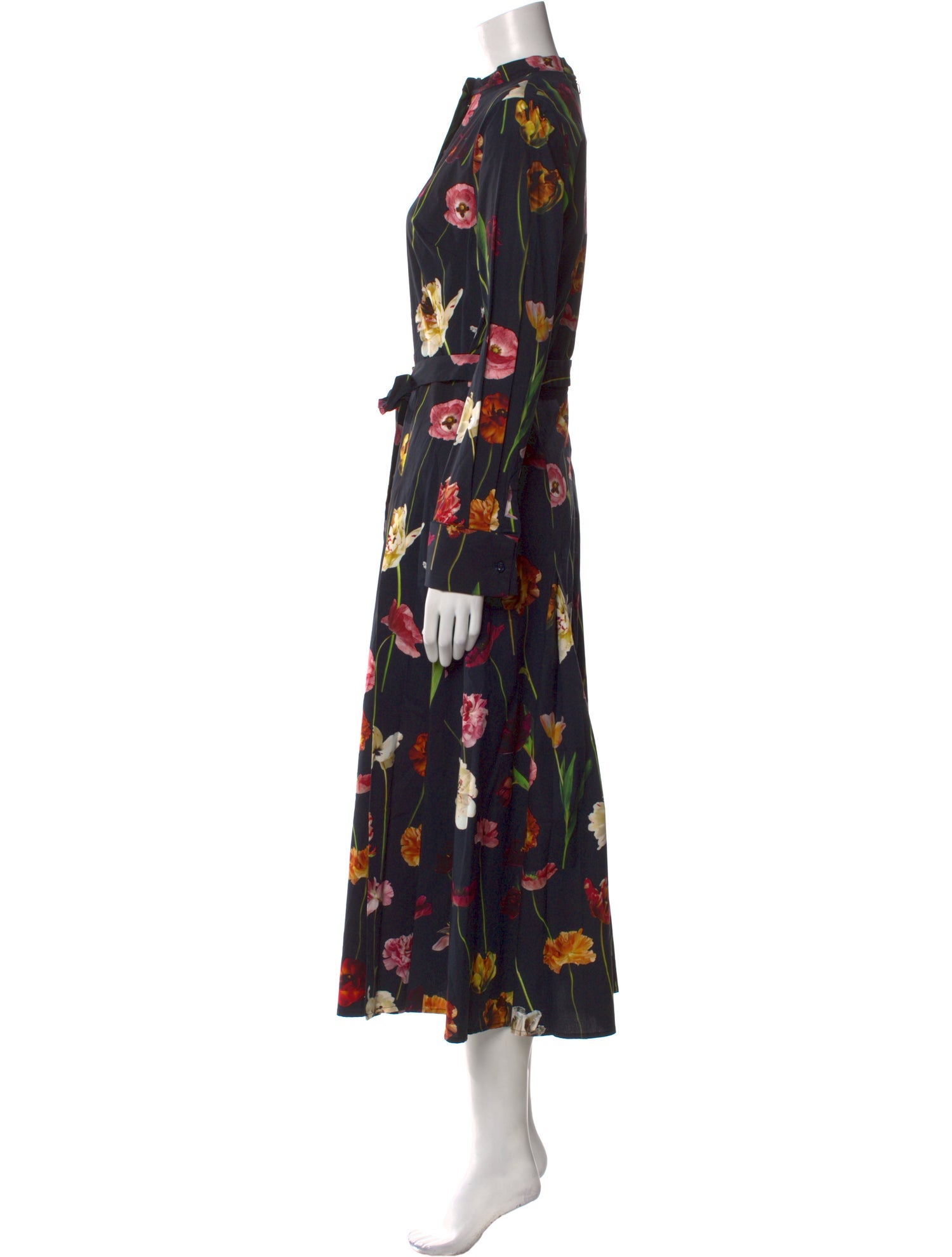 Oscar de la Renta Floral Print Long Dress