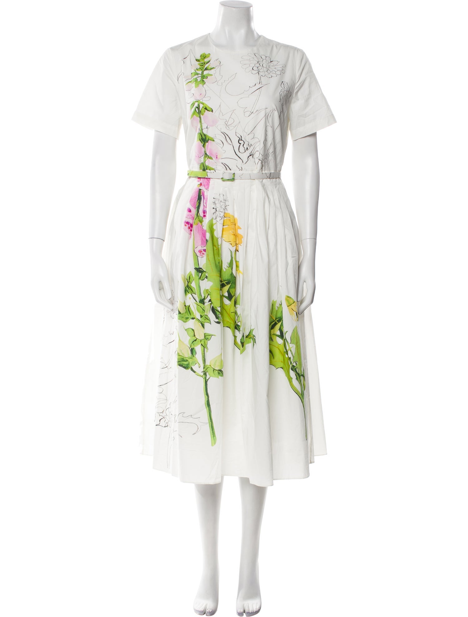 Oscar de la Renta Floral Print Long Dress