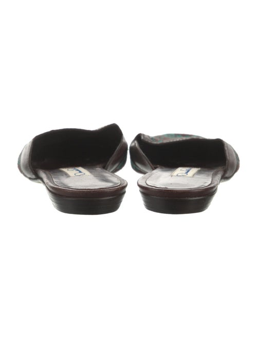 Oscar de la Renta Canvas Printed Mules