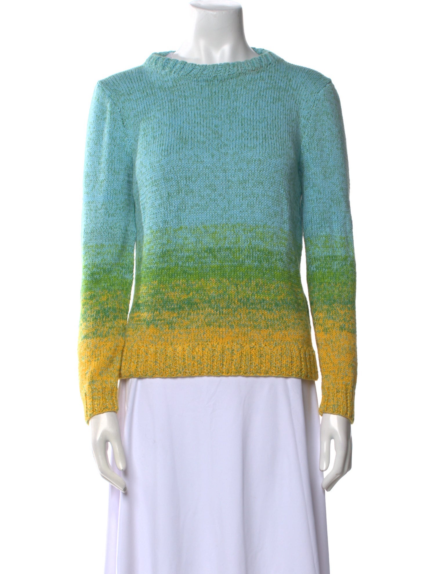 Oscar de la Renta Striped Crew Neck Sweater w/ Tags