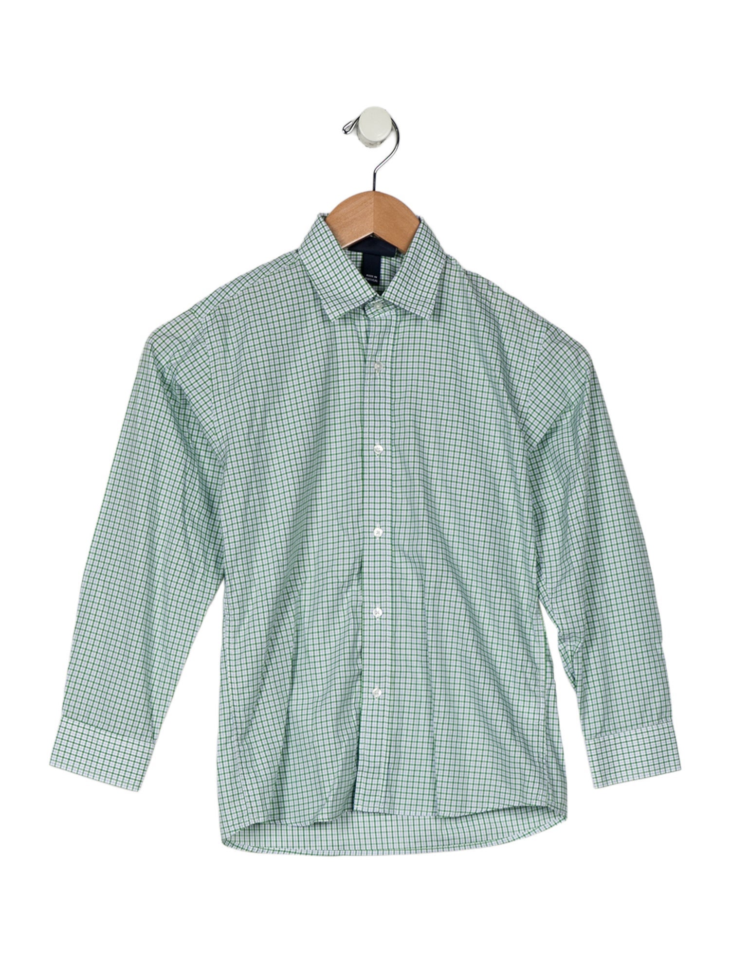 Oscar de la Renta Boys Long Sleeve Button-Up Shirt