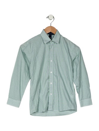 Oscar de la Renta Boys Long Sleeve Button-Up Shirt
