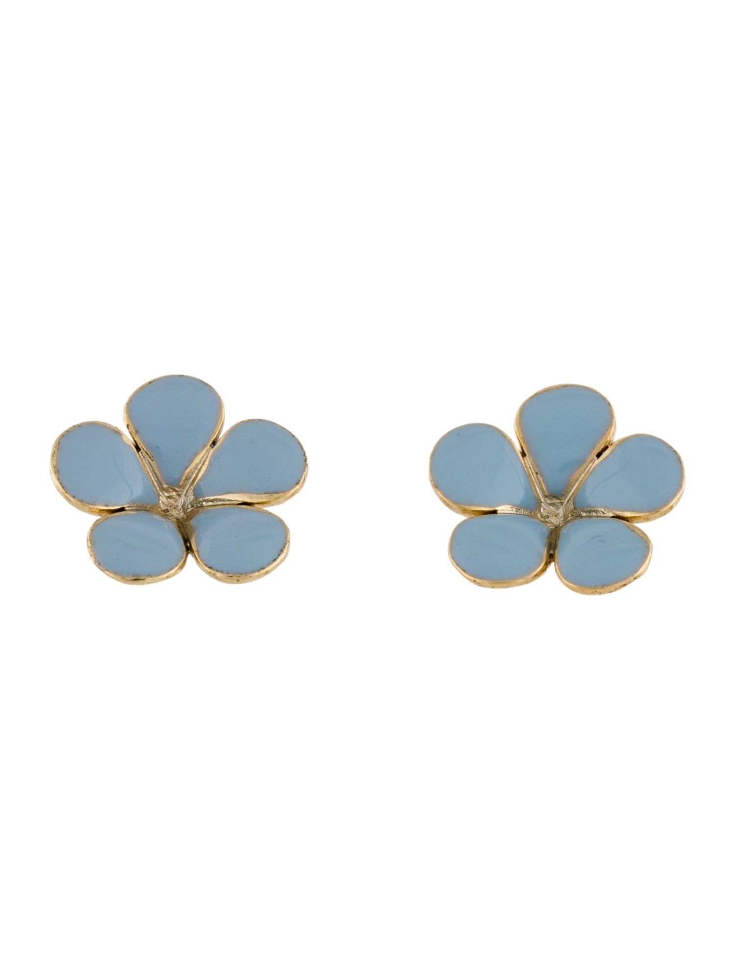 Oscar de la Renta Enamel Flower Stud Earrings