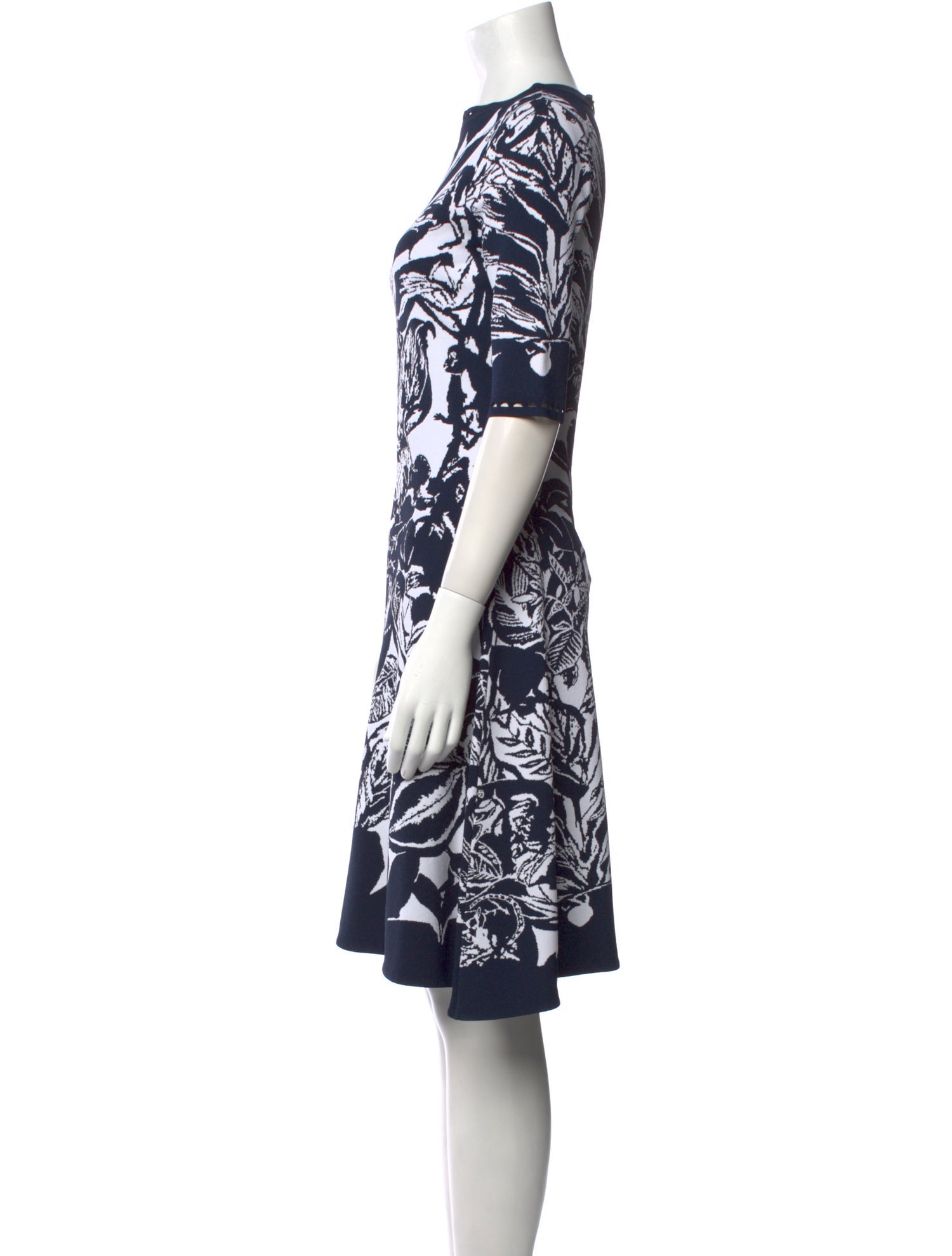Oscar de la Renta Printed Knee-Length Dress w/ Tags