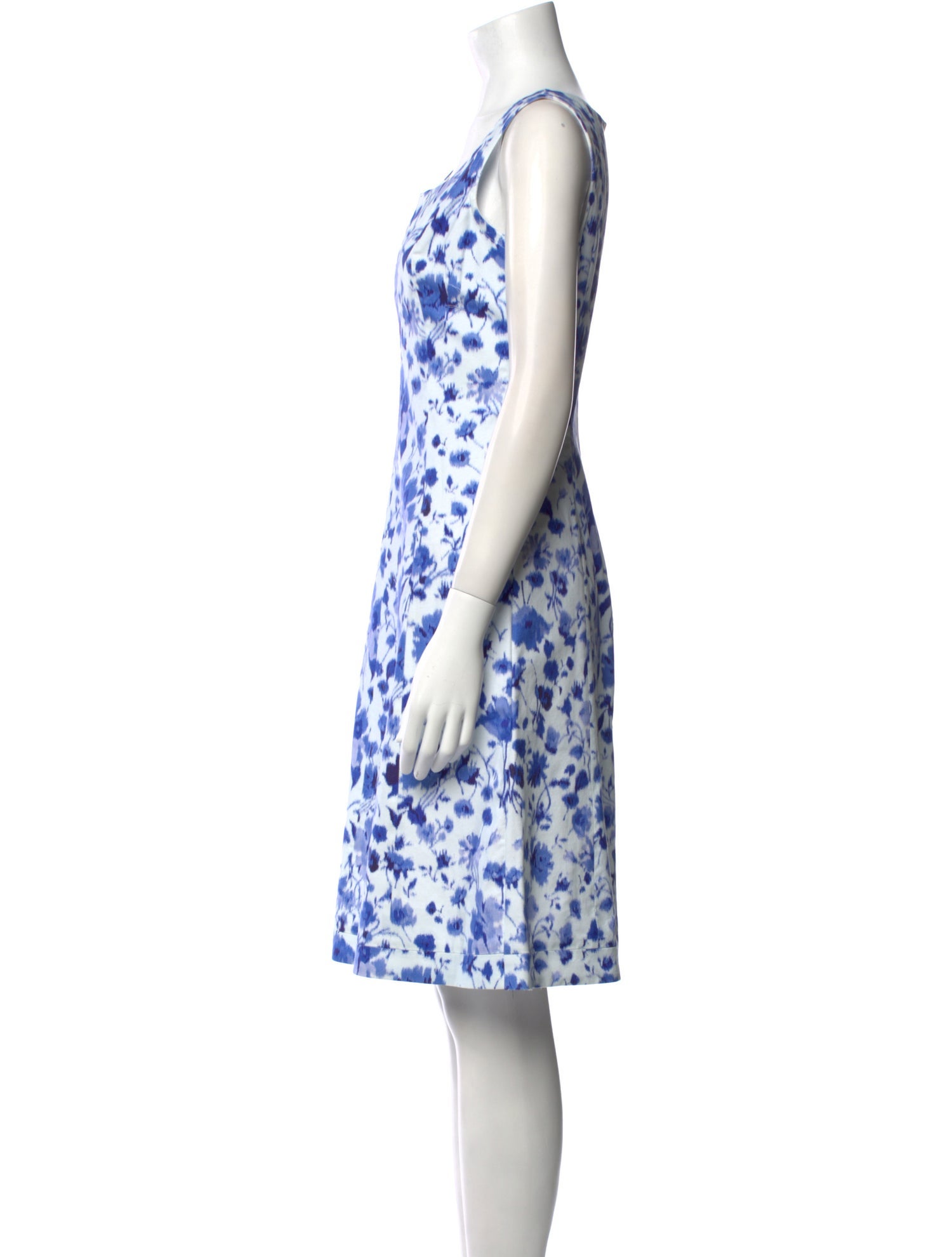 Oscar de la Renta Floral Print Knee-Length Dress