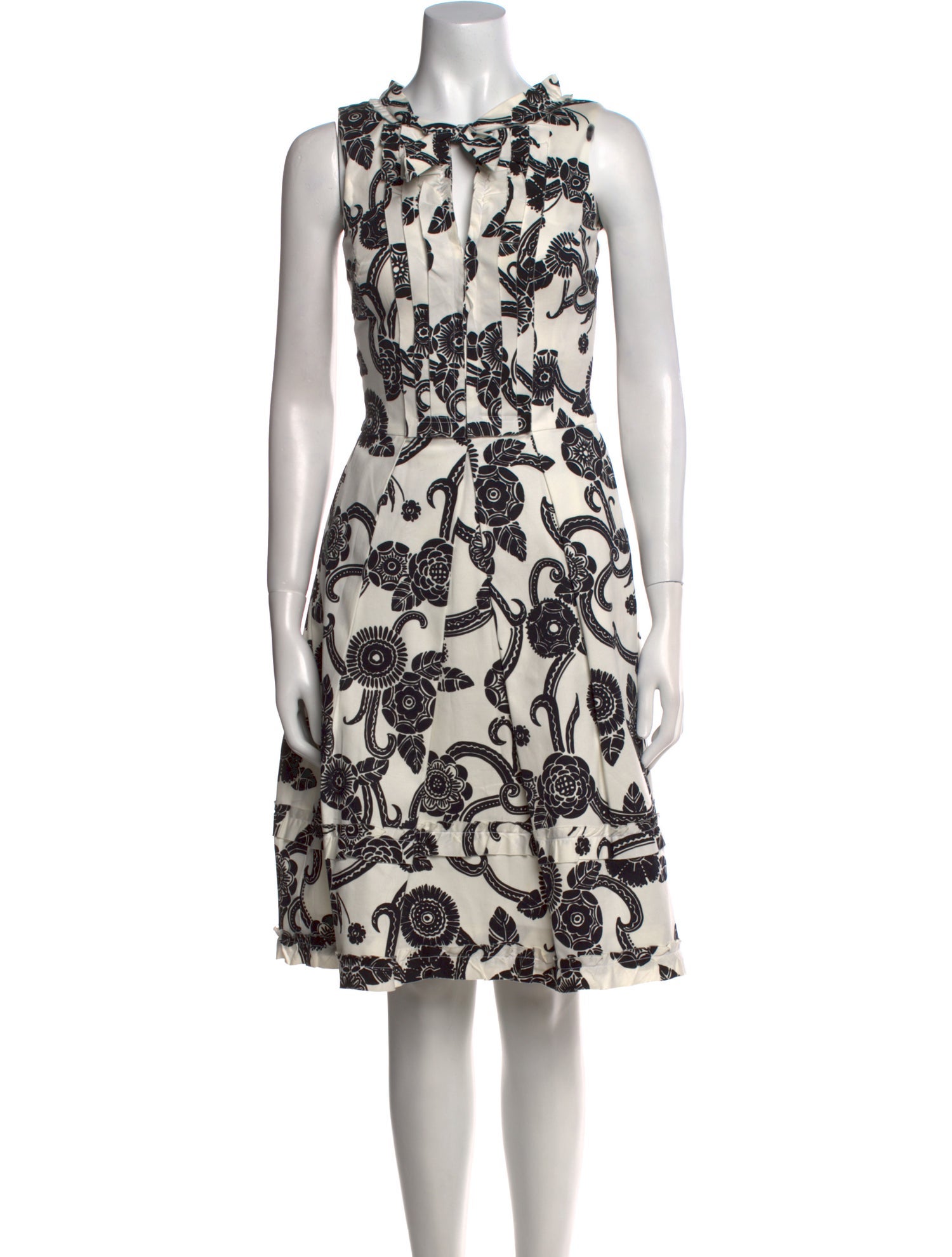 Oscar de la Renta Floral Print Knee-Length Dress