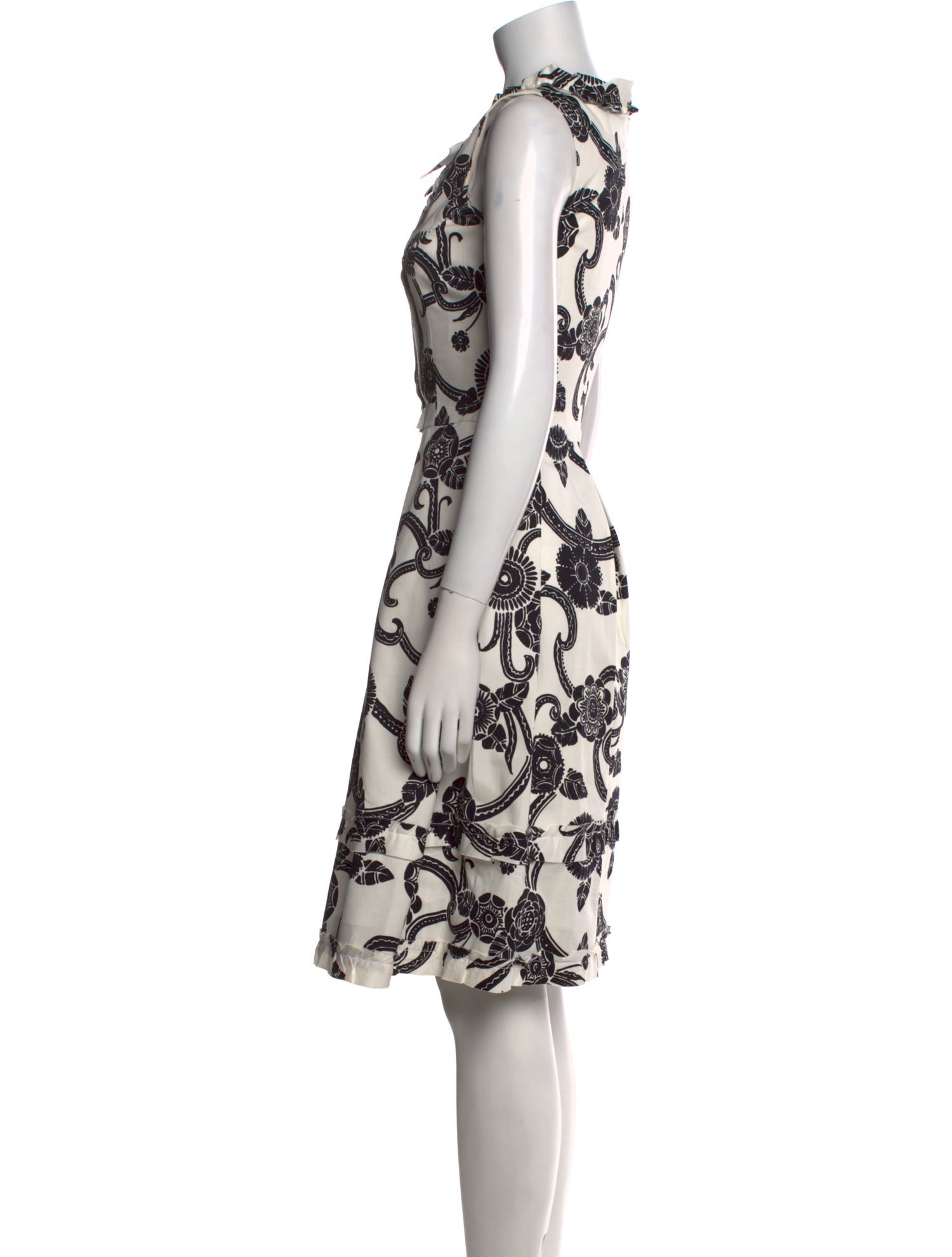 Oscar de la Renta Floral Print Knee-Length Dress