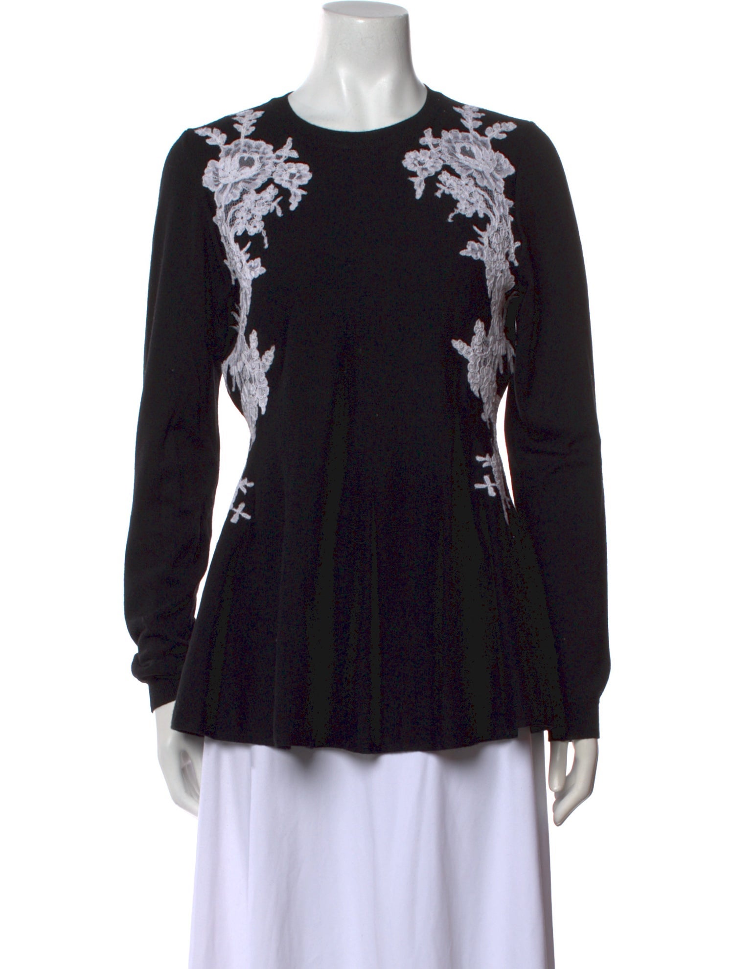 Oscar de la Renta Merino Wool Scoop Neck Sweater