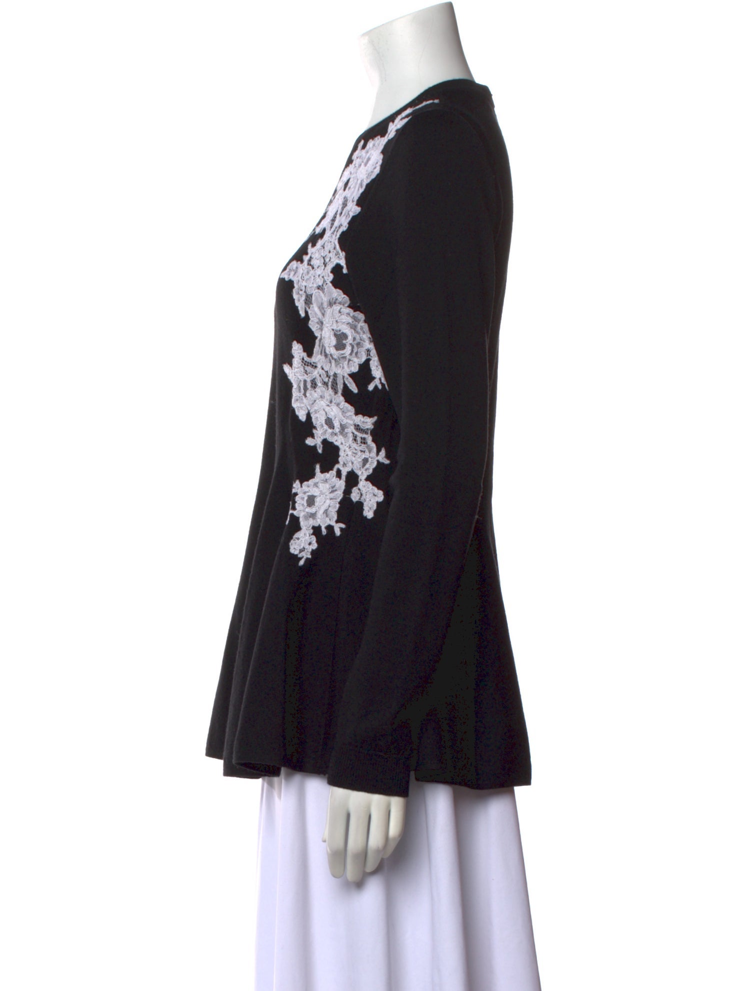 Oscar de la Renta Merino Wool Scoop Neck Sweater