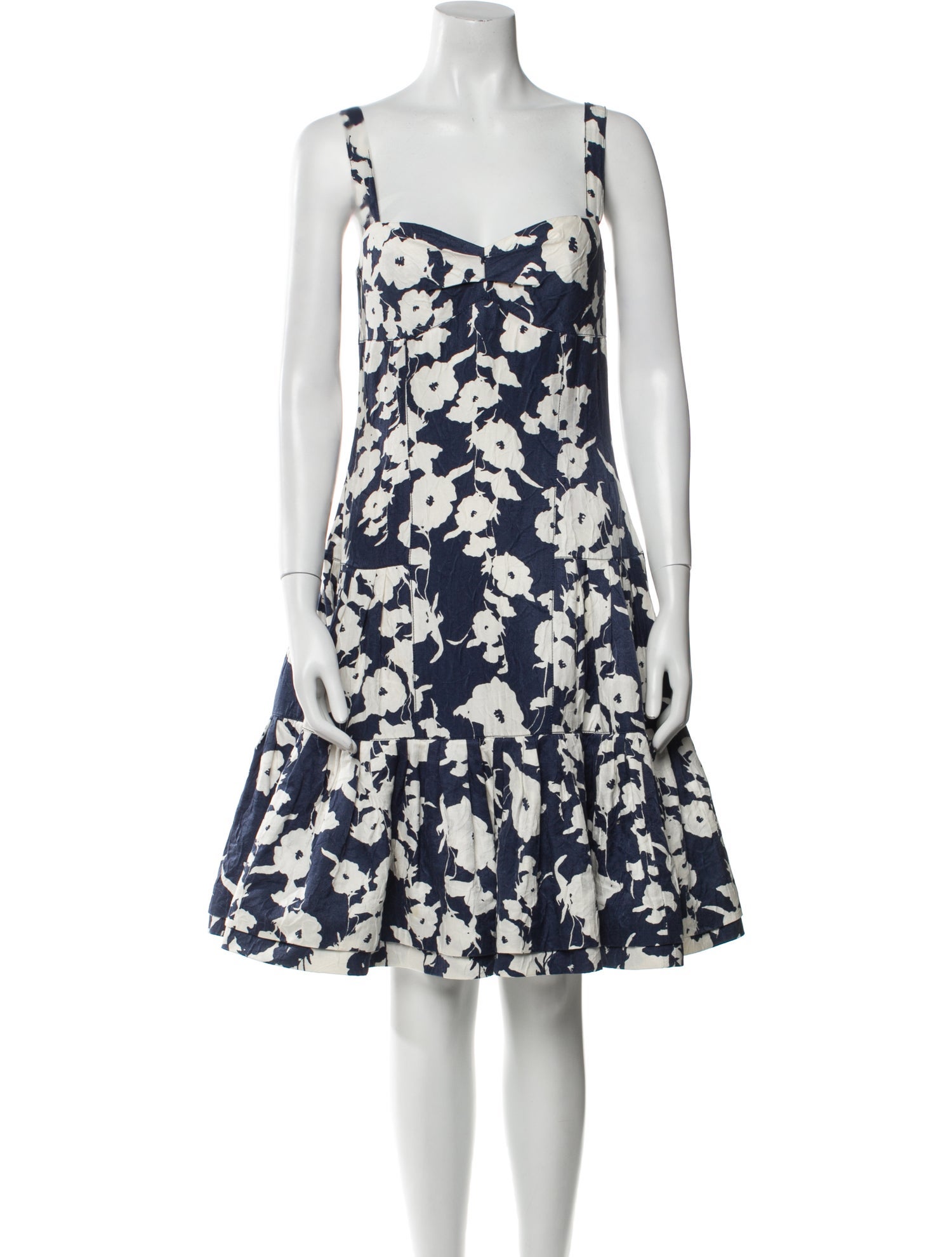 Oscar de la Renta Floral Print Knee-Length Dress
