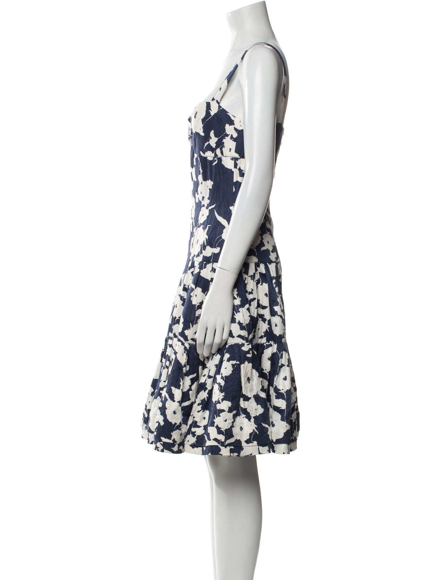 Oscar de la Renta Floral Print Knee-Length Dress