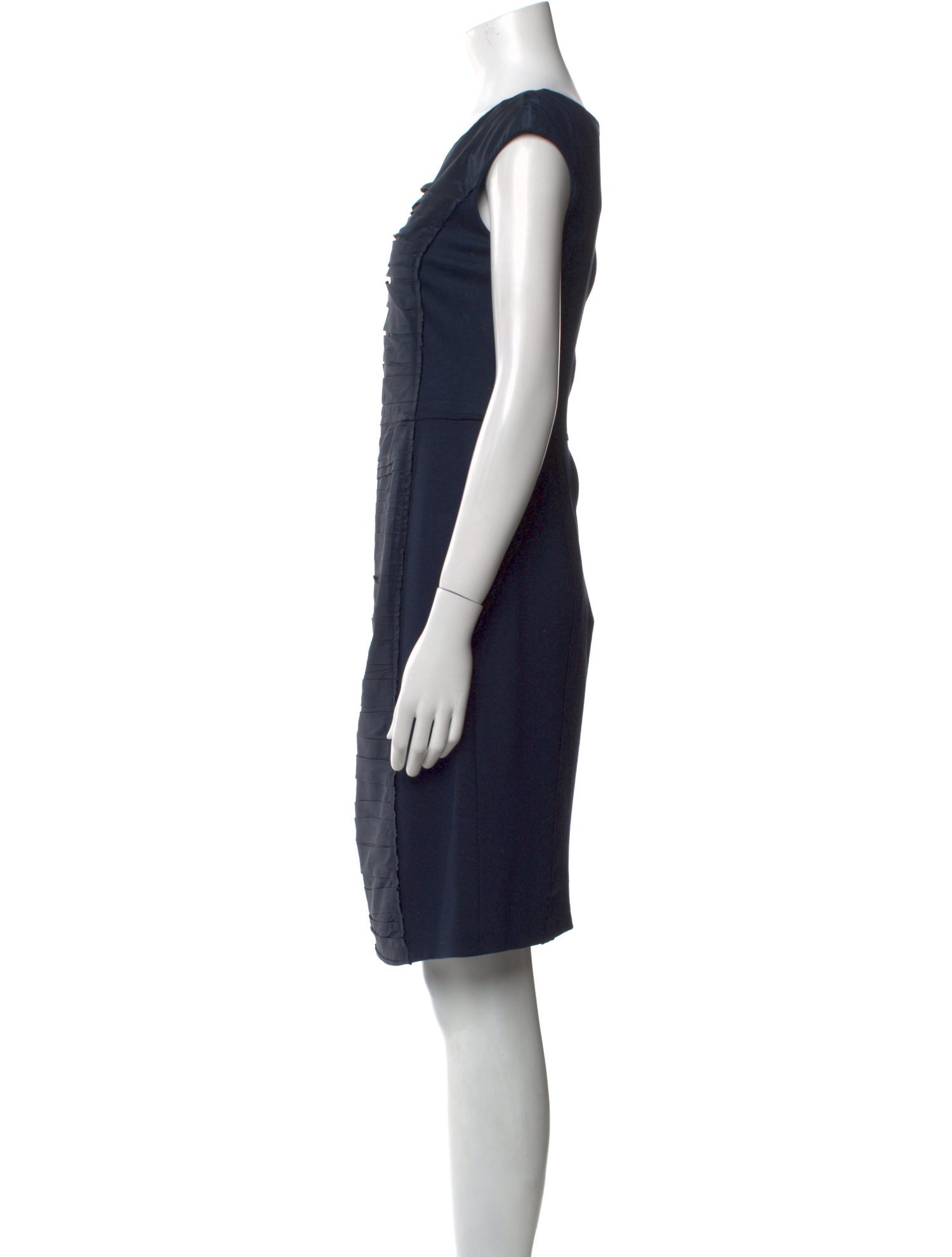 Oscar de la Renta Bateau Neckline Knee-Length Dress