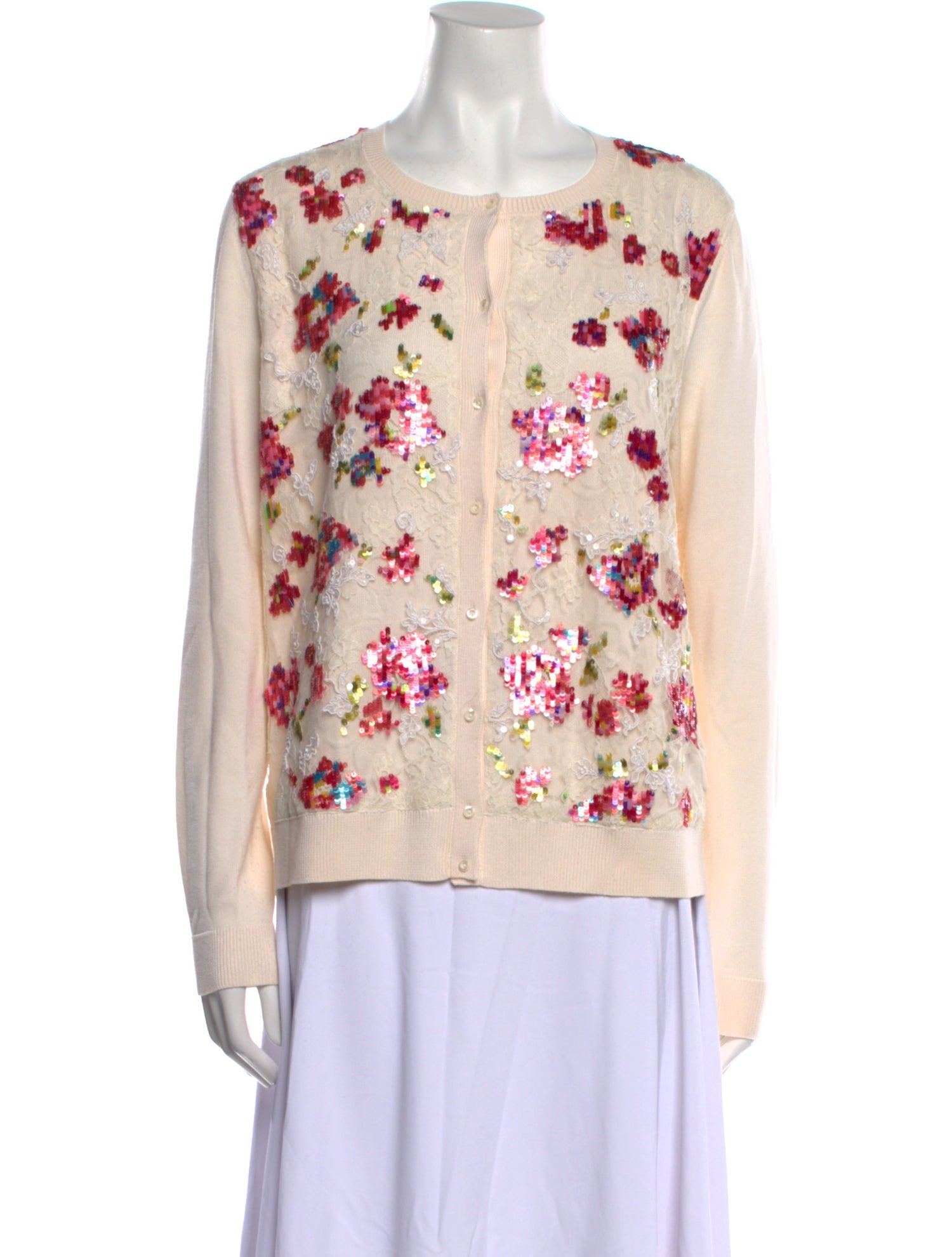 Oscar de la Renta Virgin Wool Scoop Neck Sweater