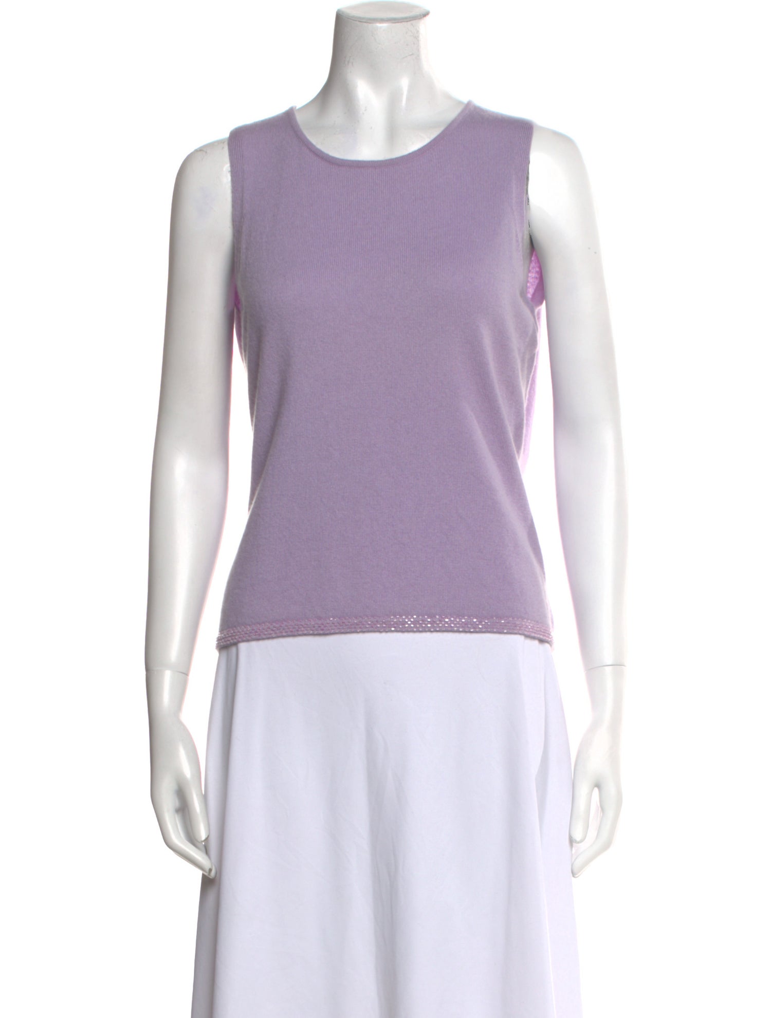 Oscar de la Renta Cashmere Scoop Neck Top