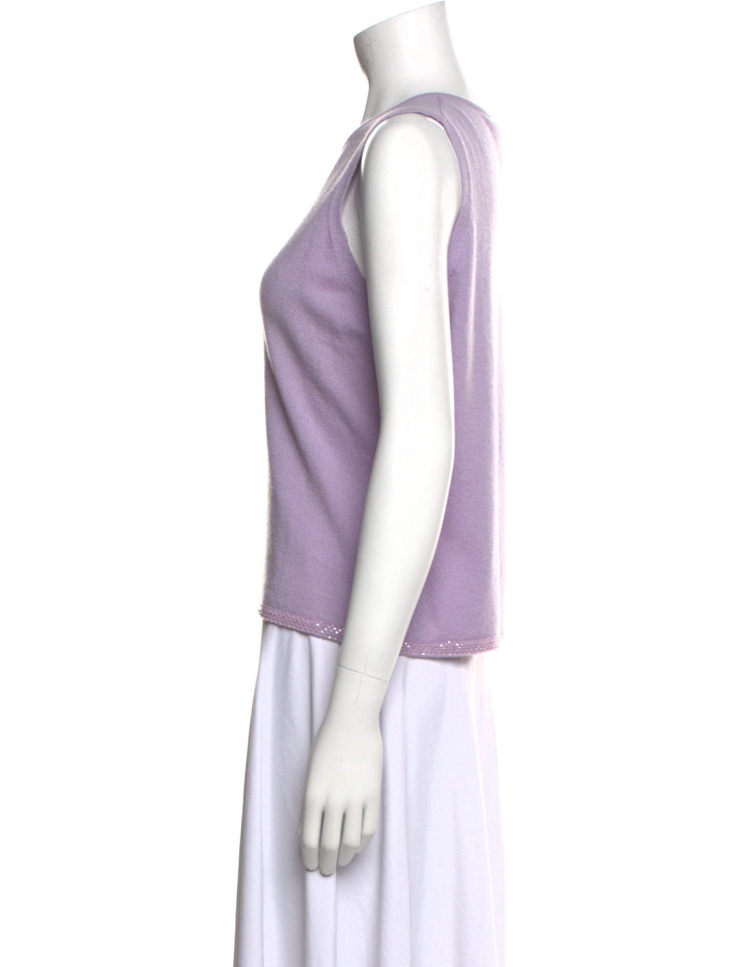 Oscar de la Renta Cashmere Scoop Neck Top