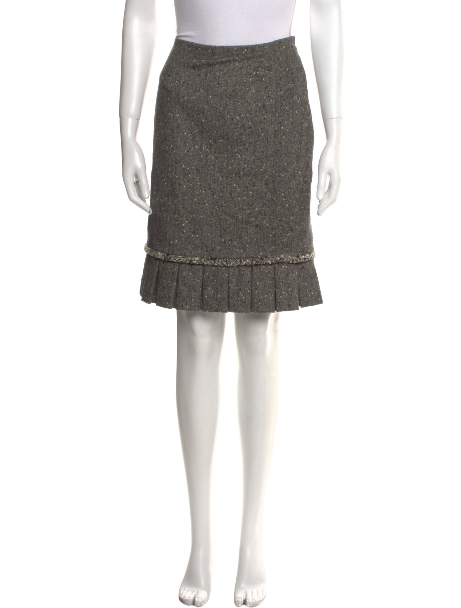 Oscar de la Renta Wool Knee-Length Skirt