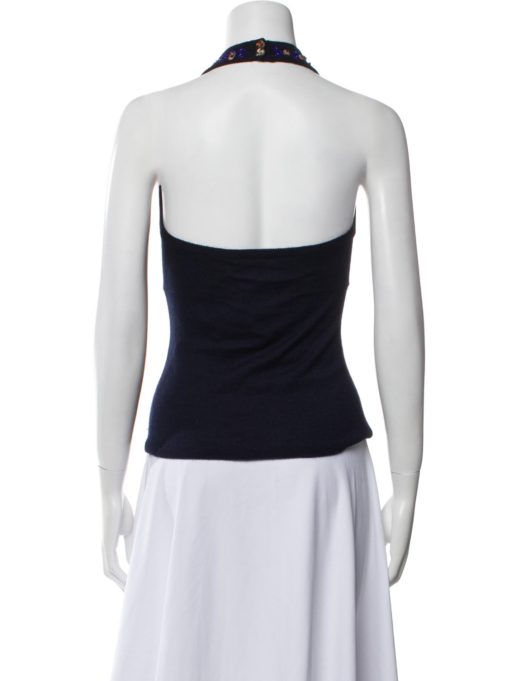 Oscar de la Renta Cashmere Halterneck Top