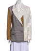 Oscar de la Renta Virgin Wool Plaid Print Blazer