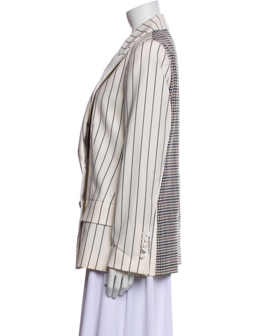 Oscar de la Renta Virgin Wool Plaid Print Blazer