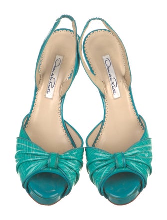 Oscar de la Renta Patent Leather Slingback Sandals