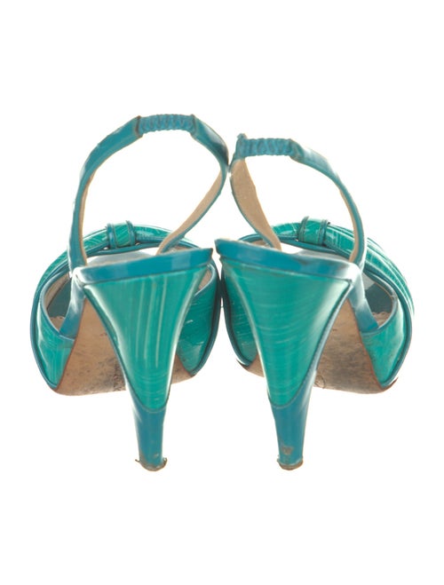 Oscar de la Renta Patent Leather Slingback Sandals