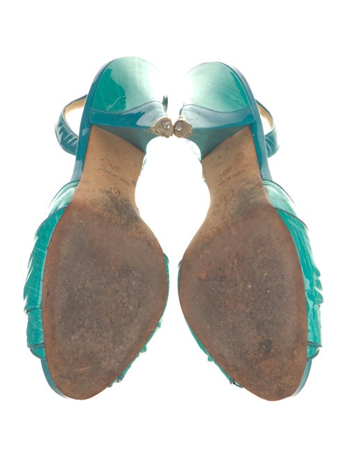 Oscar de la Renta Patent Leather Slingback Sandals