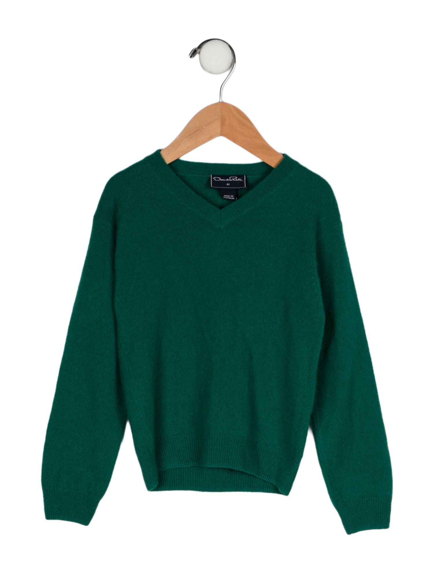 Oscar de la Renta Solid V Neck Sweater
