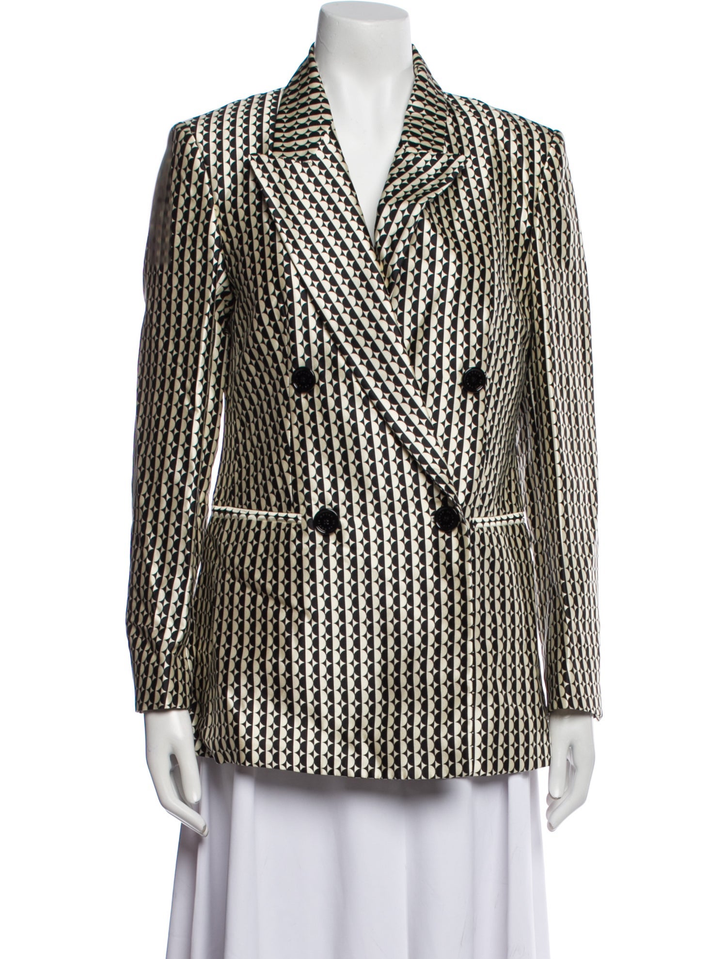 Oscar de la Renta Silk Printed Blazer