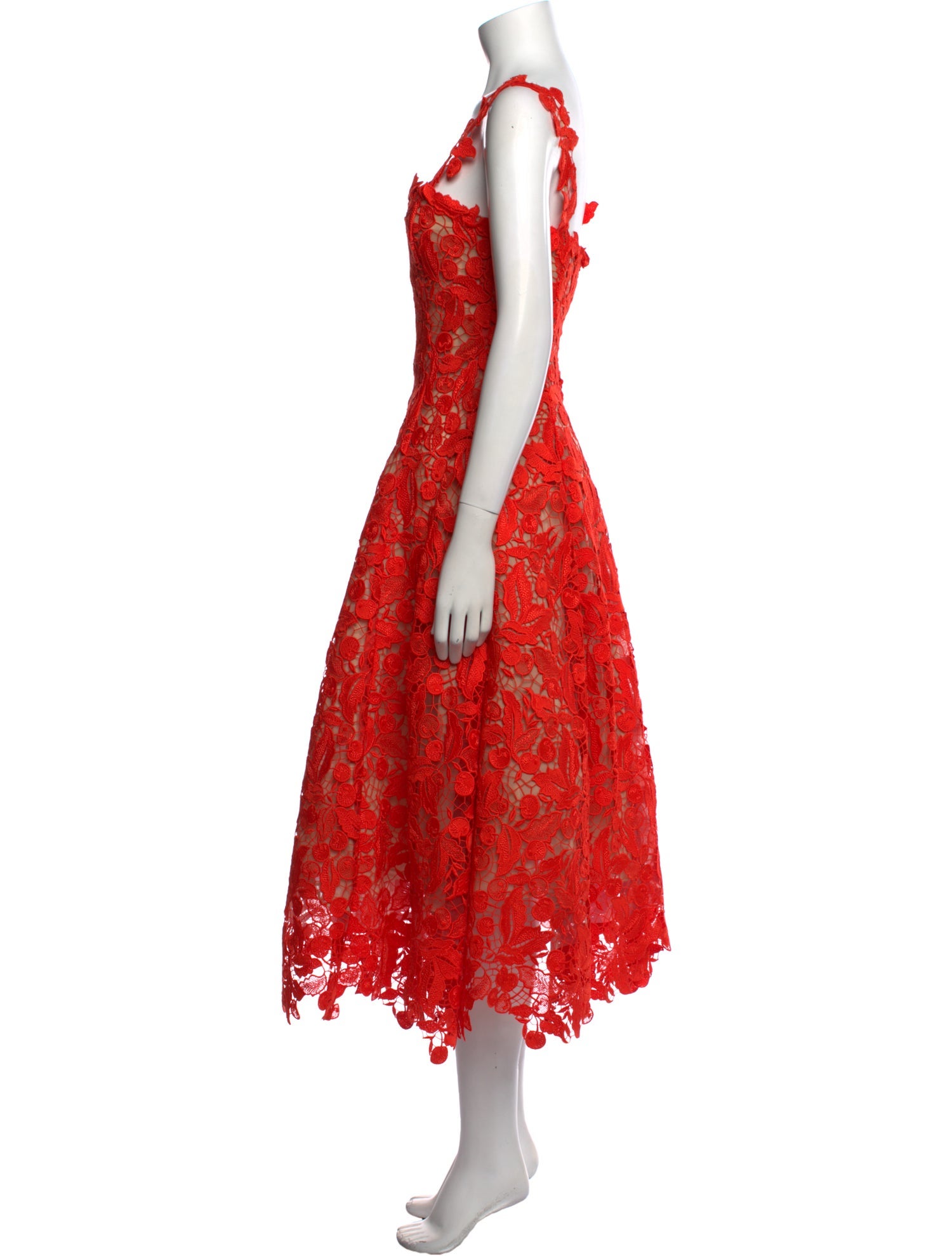 Oscar de la Renta Lace Pattern Long Dress w/ Tags