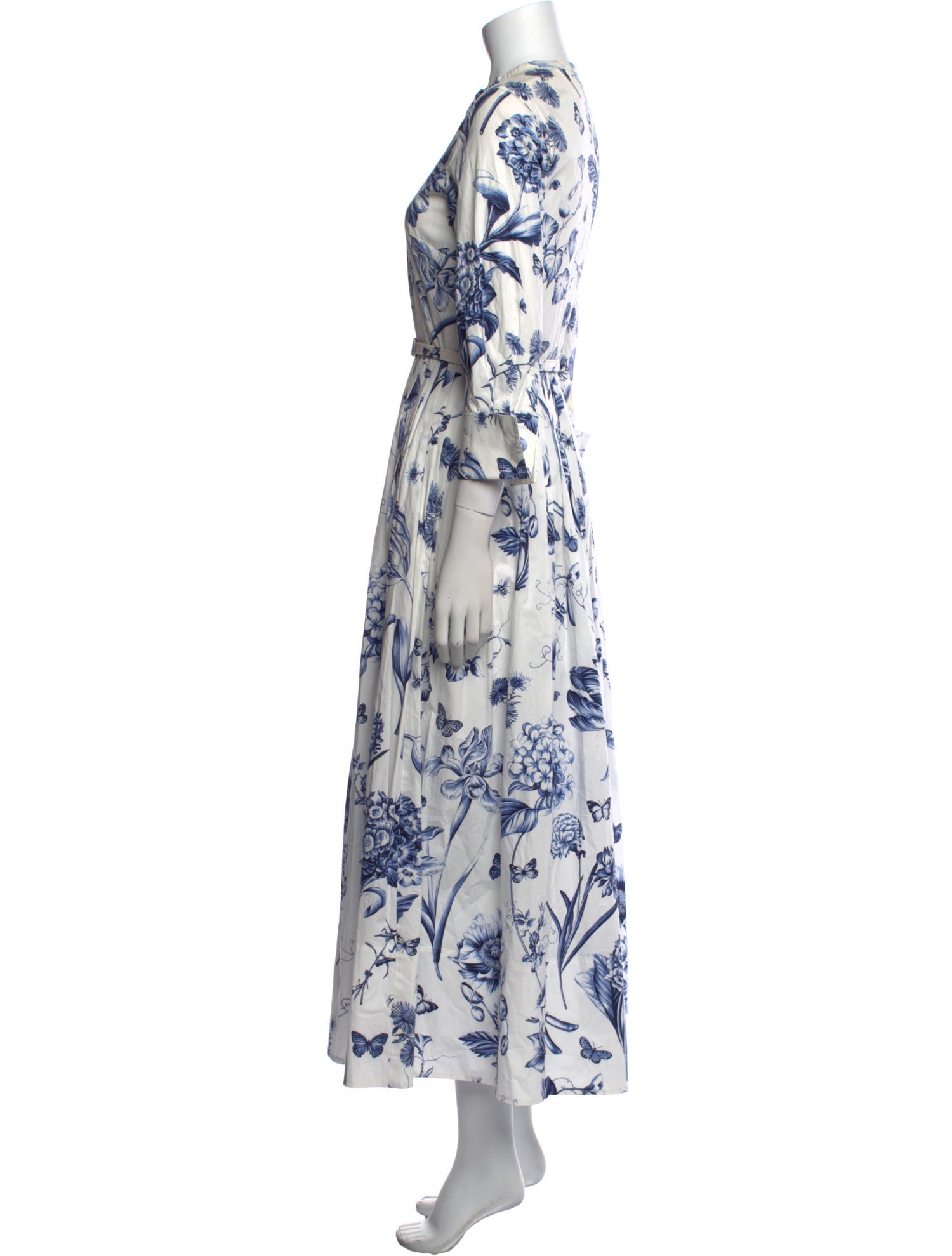 Oscar de la Renta Floral Print Long Dress