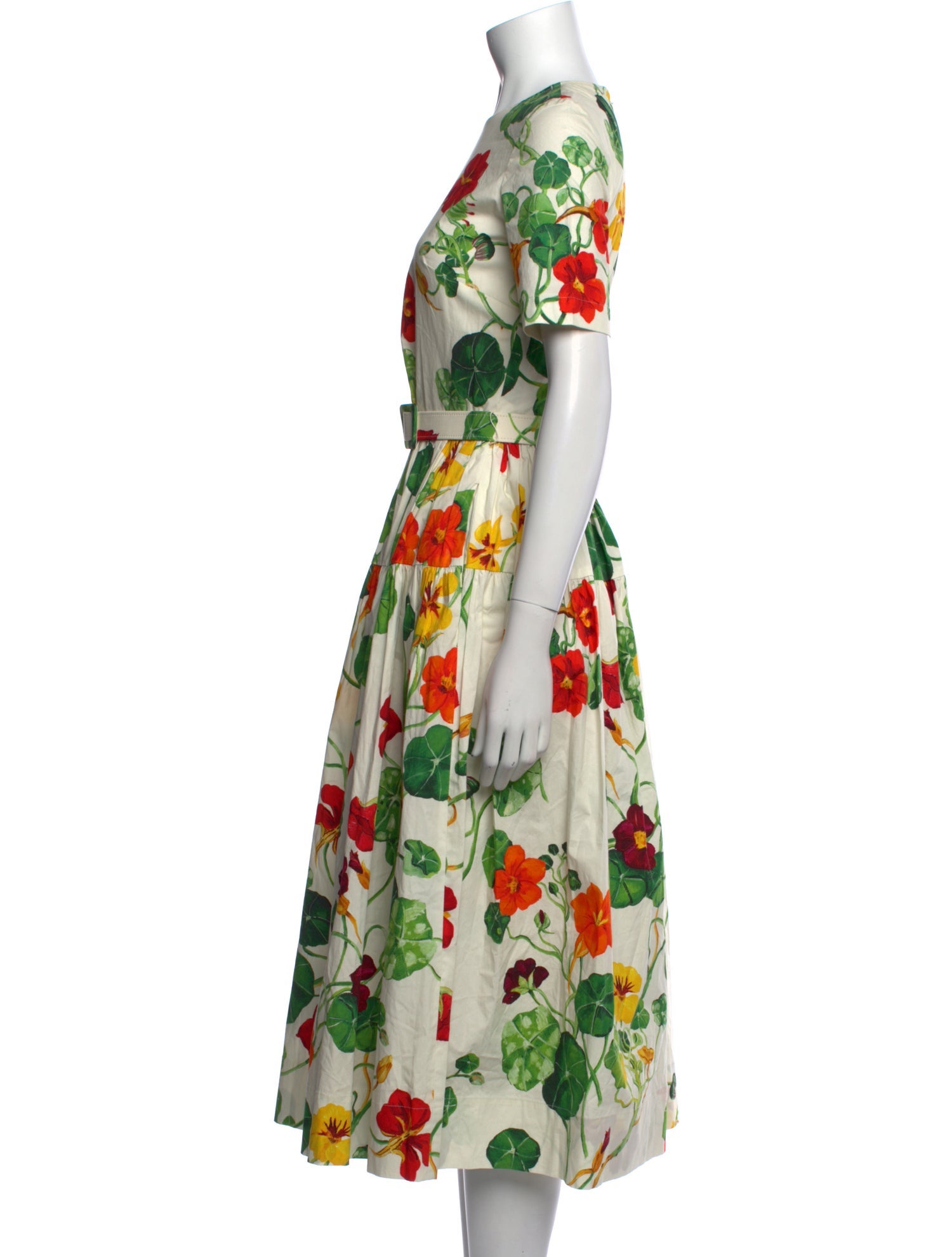 Oscar de la Renta Floral Print Long Dress