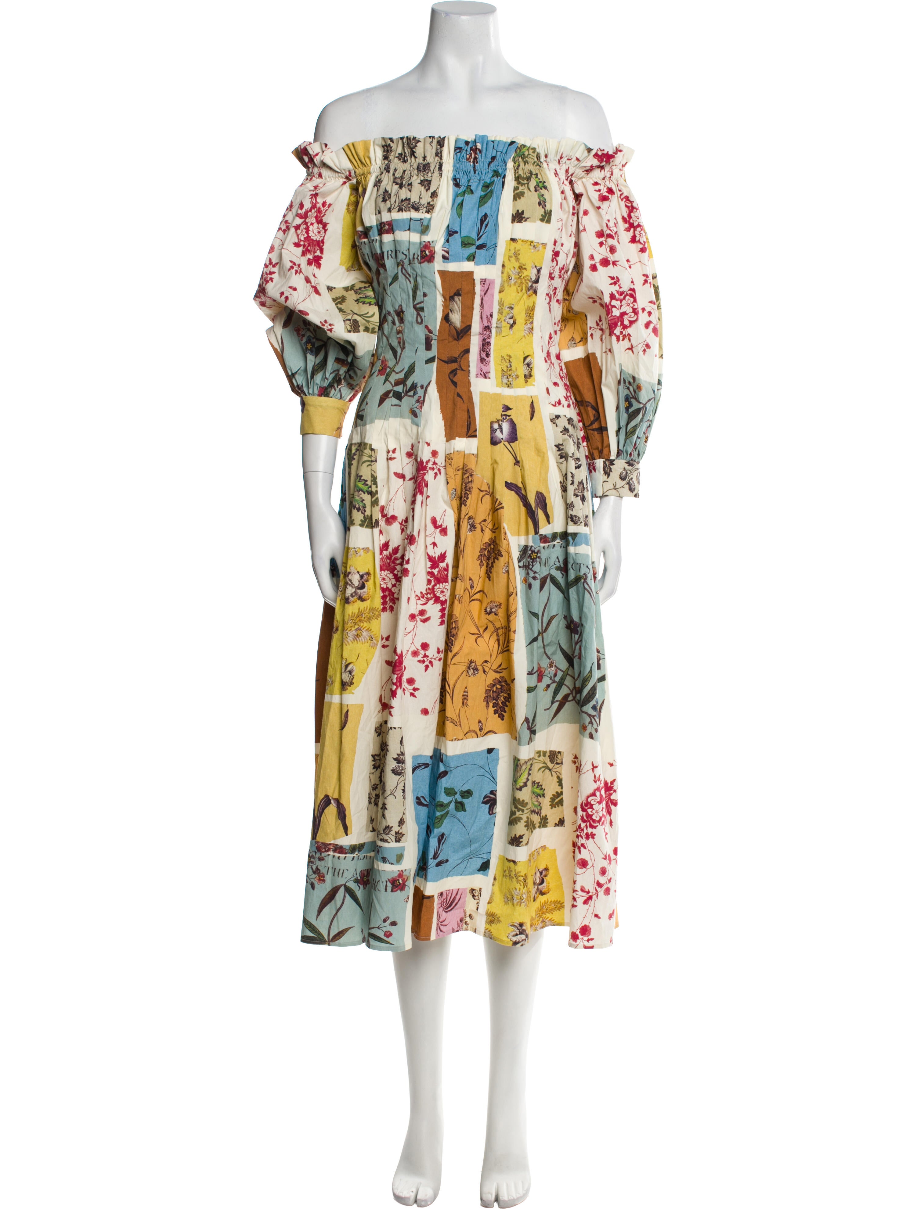 Oscar de la Renta Printed Midi Length Dress
