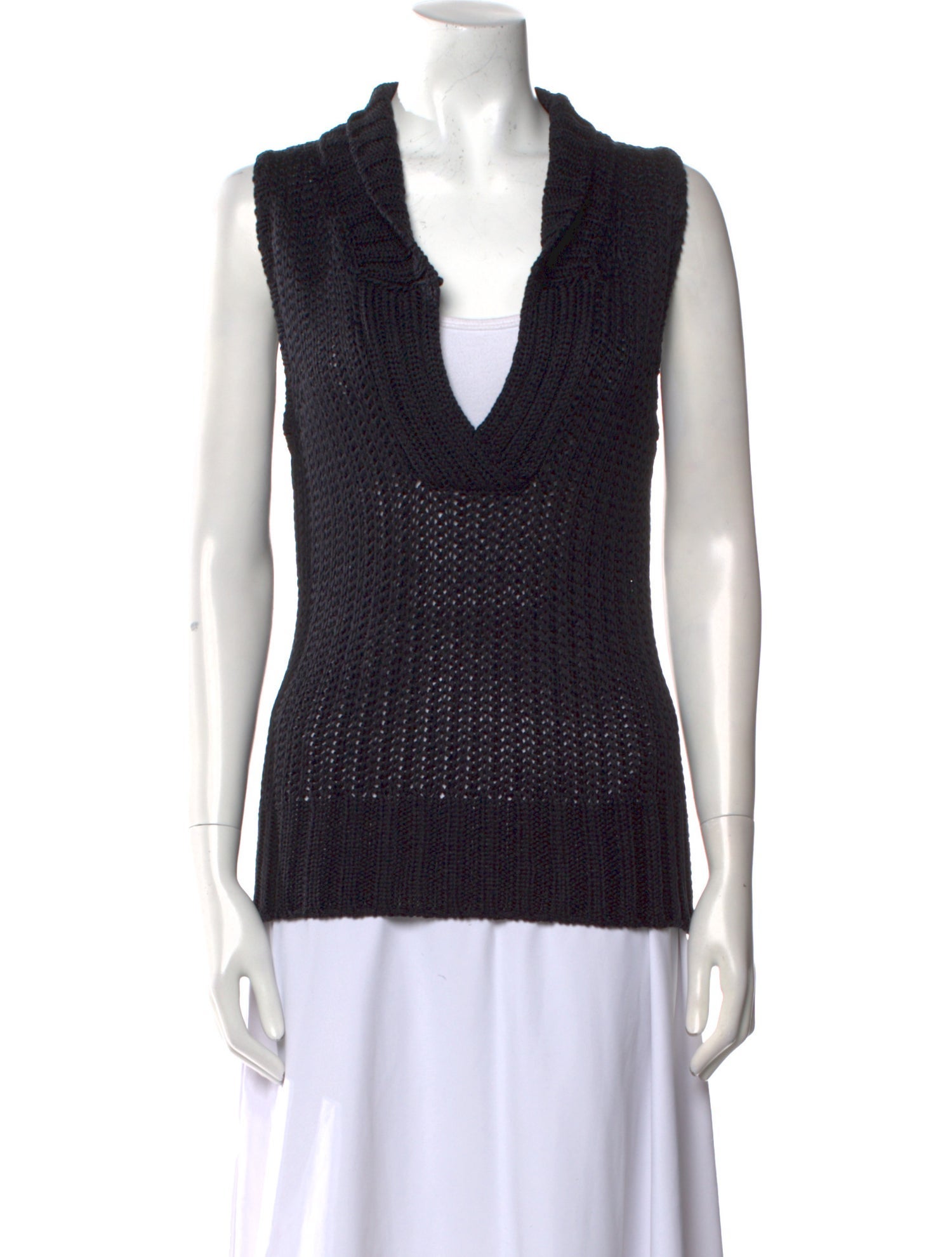 Oscar de la Renta Silk V-Neck Sweater