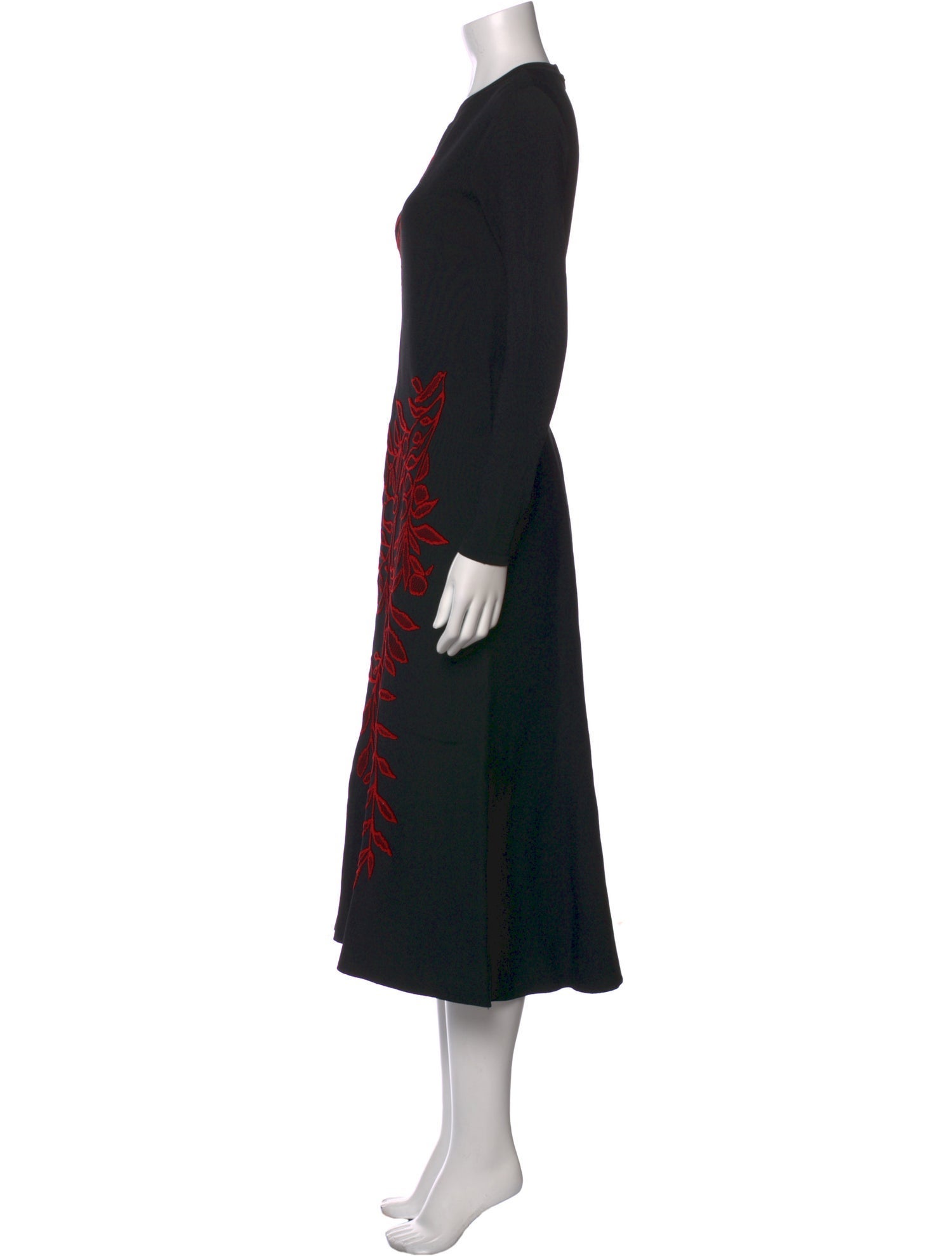 Oscar de la Renta Crew Neck Long Dress