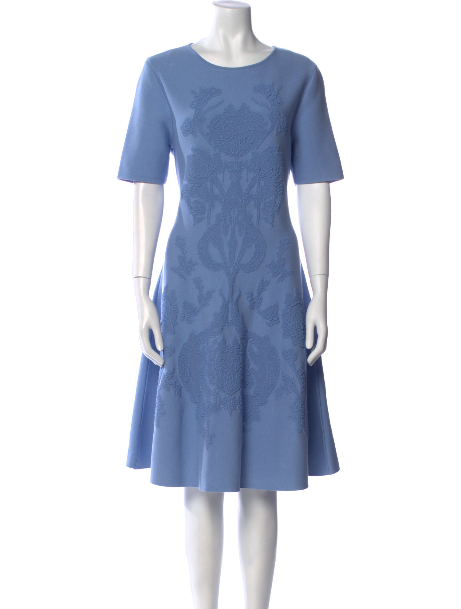 Oscar de la Renta Scoop Neck Knee-Length Dress