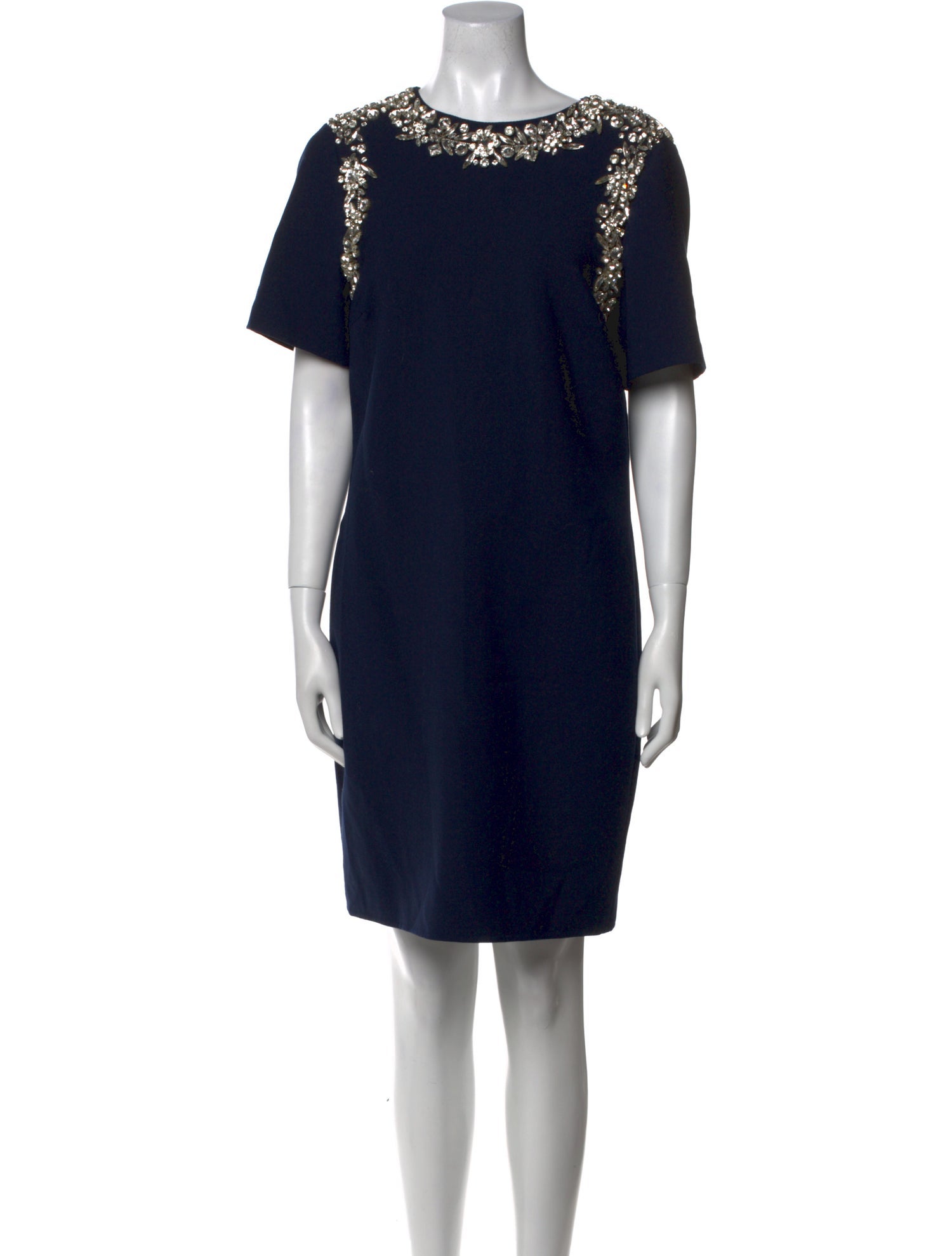 Oscar de la Renta Virgin Wool Knee-Length Dress