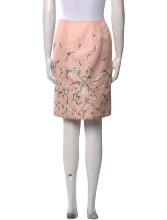Oscar de la Renta Floral Print Knee-Length Skirt